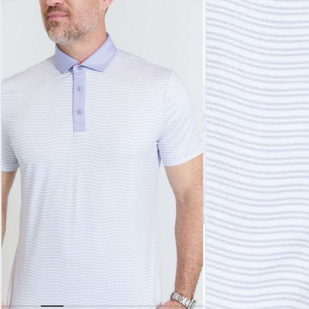 Redvanly Blue Stripe Golf Polo Shirt, XL NWT